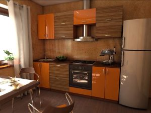 Kahverengi Turuncu Mutfak Dolabı Modeli
