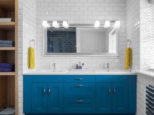 Modern Mavi Renk Banyo Dolabı