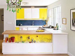 sarı siyah mutfak dolabı